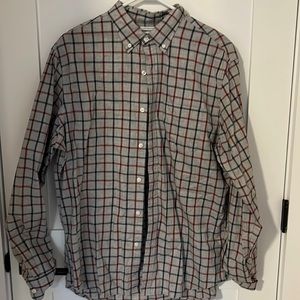 Men’s Large Old Navy Gray/Plaid Slim Fit Dress Shirt